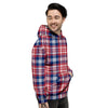 Plaid USA Print Pattern Men's Hoodie-grizzshop