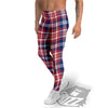 Plaid USA Print Pattern Men's Leggings-grizzshop