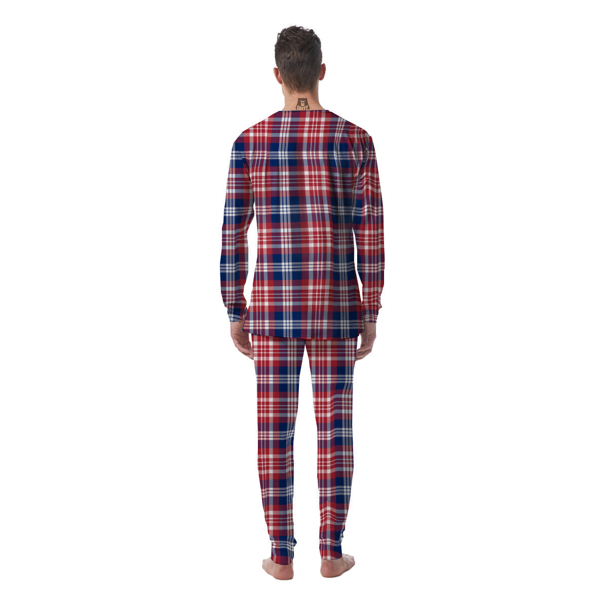 Plaid USA Print Pattern Men's Pajamas-grizzshop