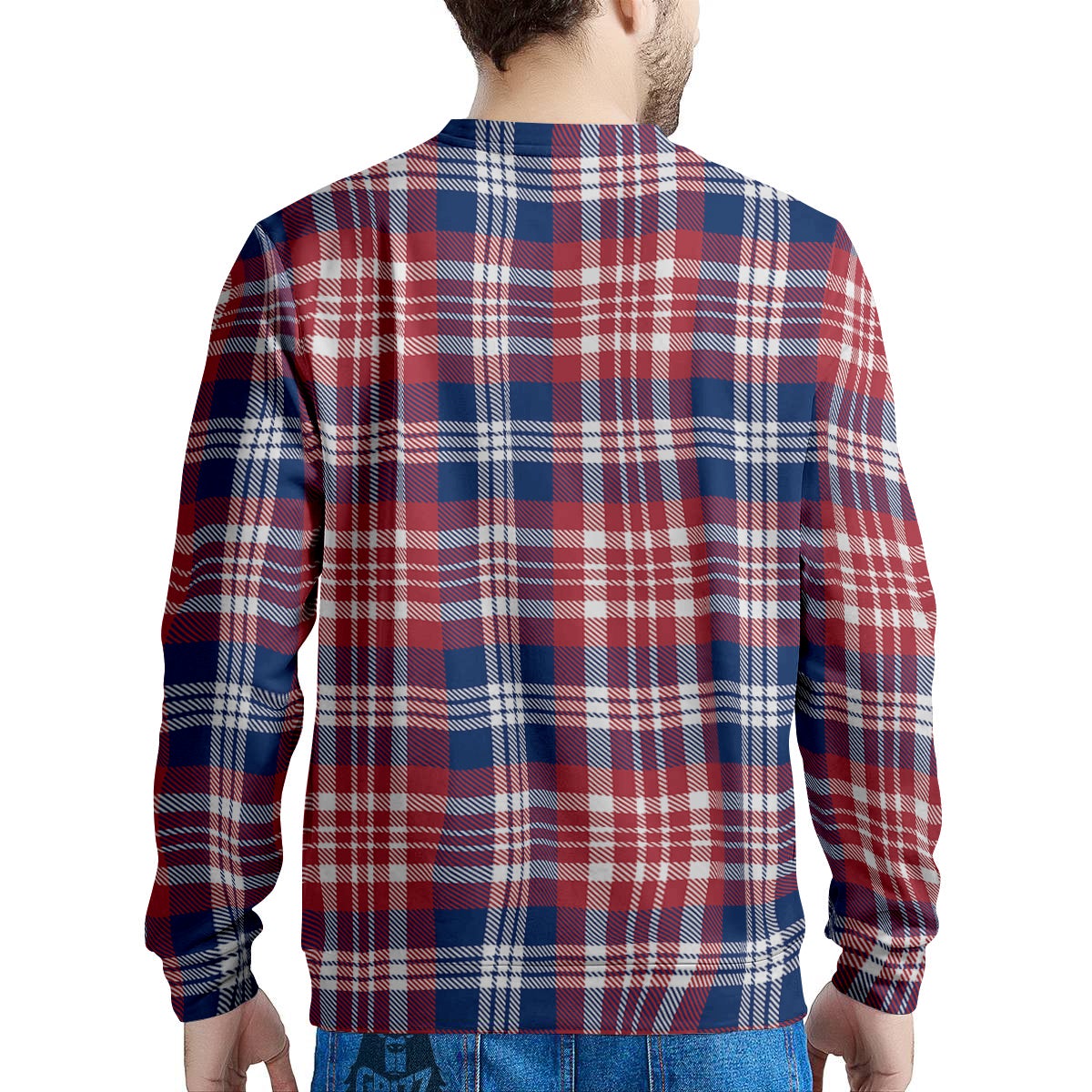 Plaid USA Print Pattern Men's Sweatshirt-grizzshop