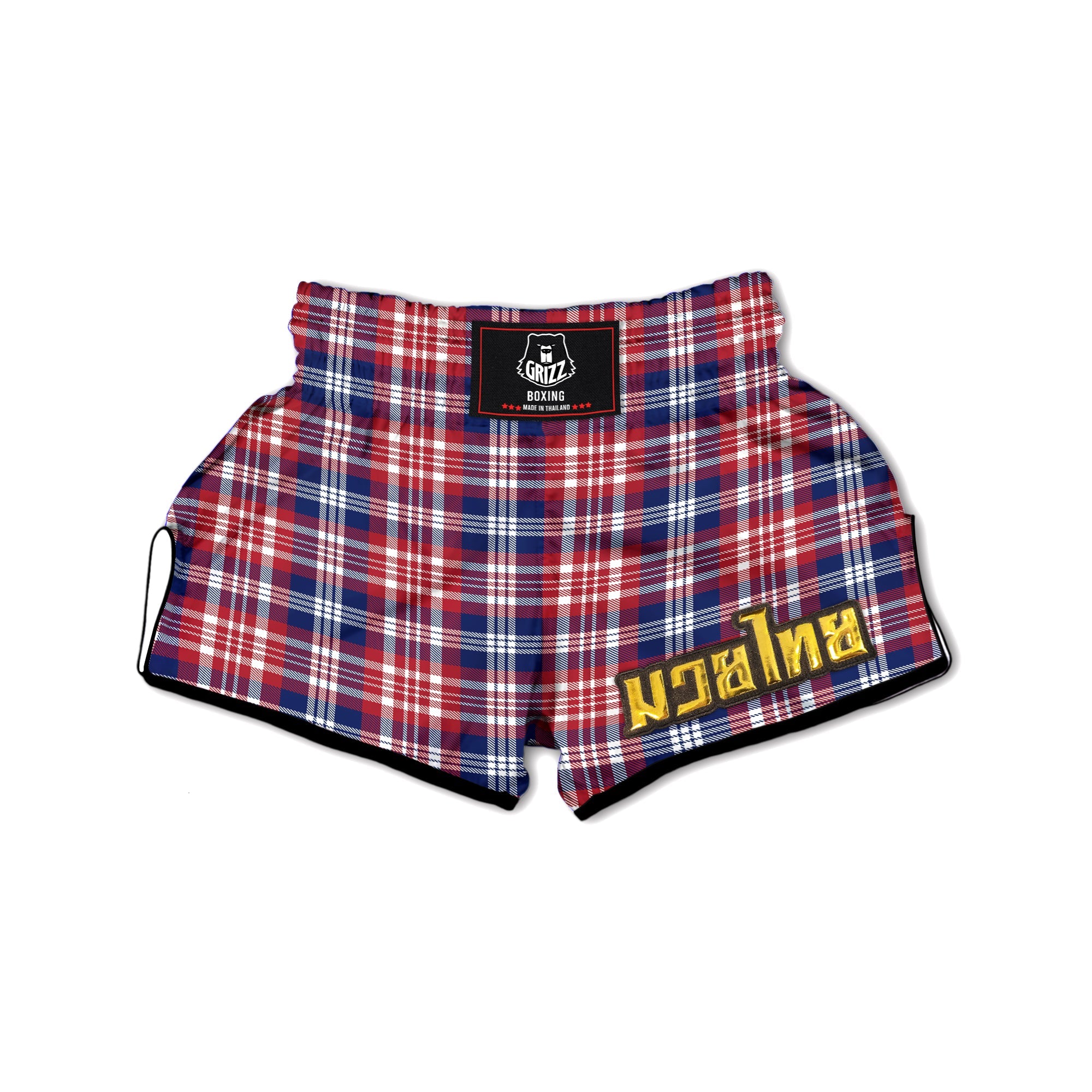 Plaid USA Print Pattern Muay Thai Boxing Shorts-grizzshop