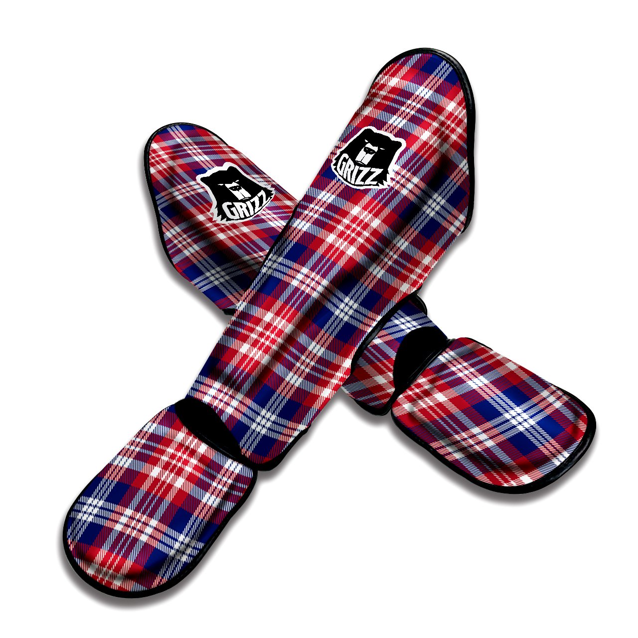 Plaid USA Print Pattern Muay Thai Shin Guards-grizzshop