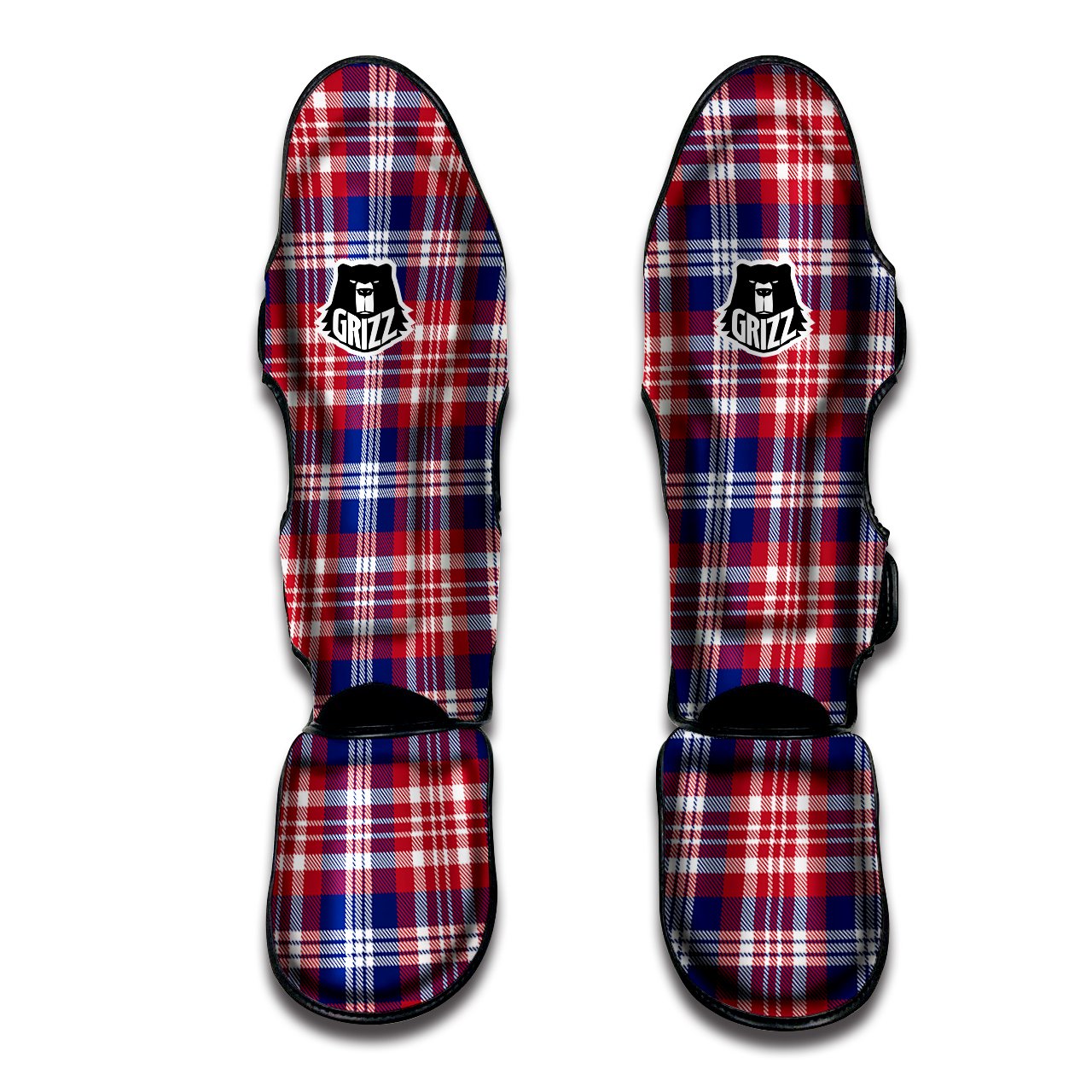 Plaid USA Print Pattern Muay Thai Shin Guards-grizzshop