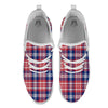 Plaid USA Print Pattern White Athletic Shoes-grizzshop