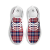 Plaid USA Print Pattern White Running Shoes-grizzshop