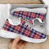 Plaid USA Print Pattern White Walking Shoes-grizzshop