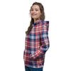 Plaid USA Print Pattern Women's Hoodie-grizzshop