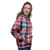 Plaid USA Print Pattern Women's Hoodie-grizzshop