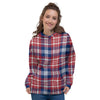 Plaid USA Print Pattern Women's Hoodie-grizzshop