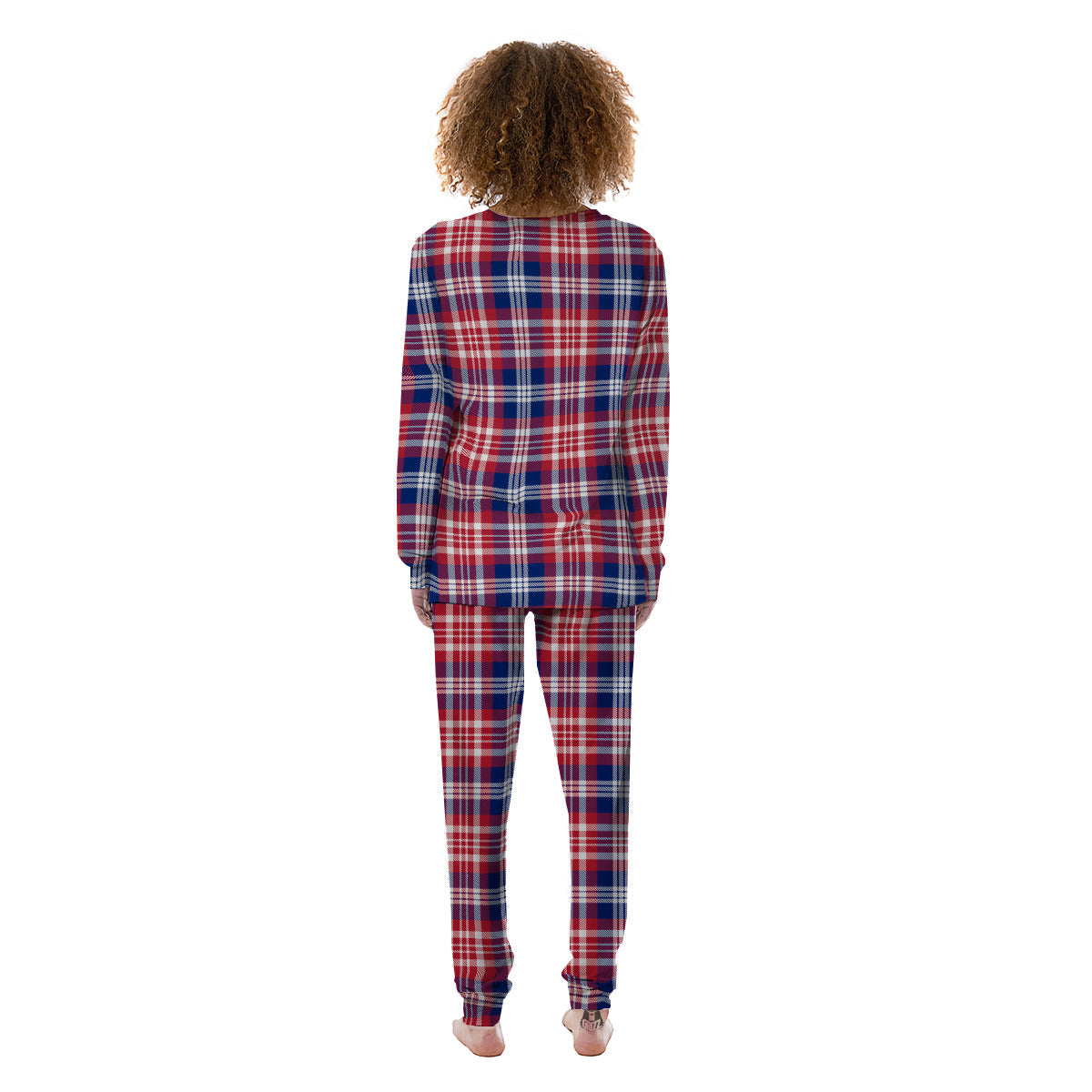 Plaid USA Print Pattern Women's Pajamas-grizzshop