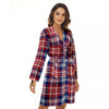 Plaid USA Print Pattern Women's Robe-grizzshop