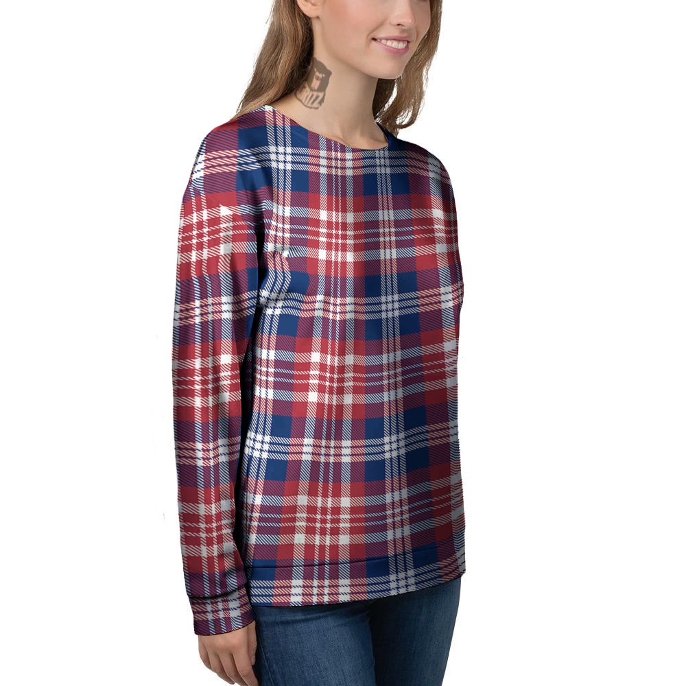 Plaid USA Print Pattern Women's Sweatshirt-grizzshop