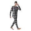 Plaid White And Black Print Pattern Men's Pajamas-grizzshop