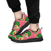 Plam Leaf And Avocado Pink Print Pattern Black Sneaker-grizzshop