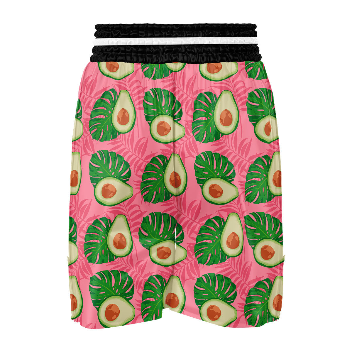 Plam Leaf And Avocado Pink Print Pattern Boxing Shorts-grizzshop
