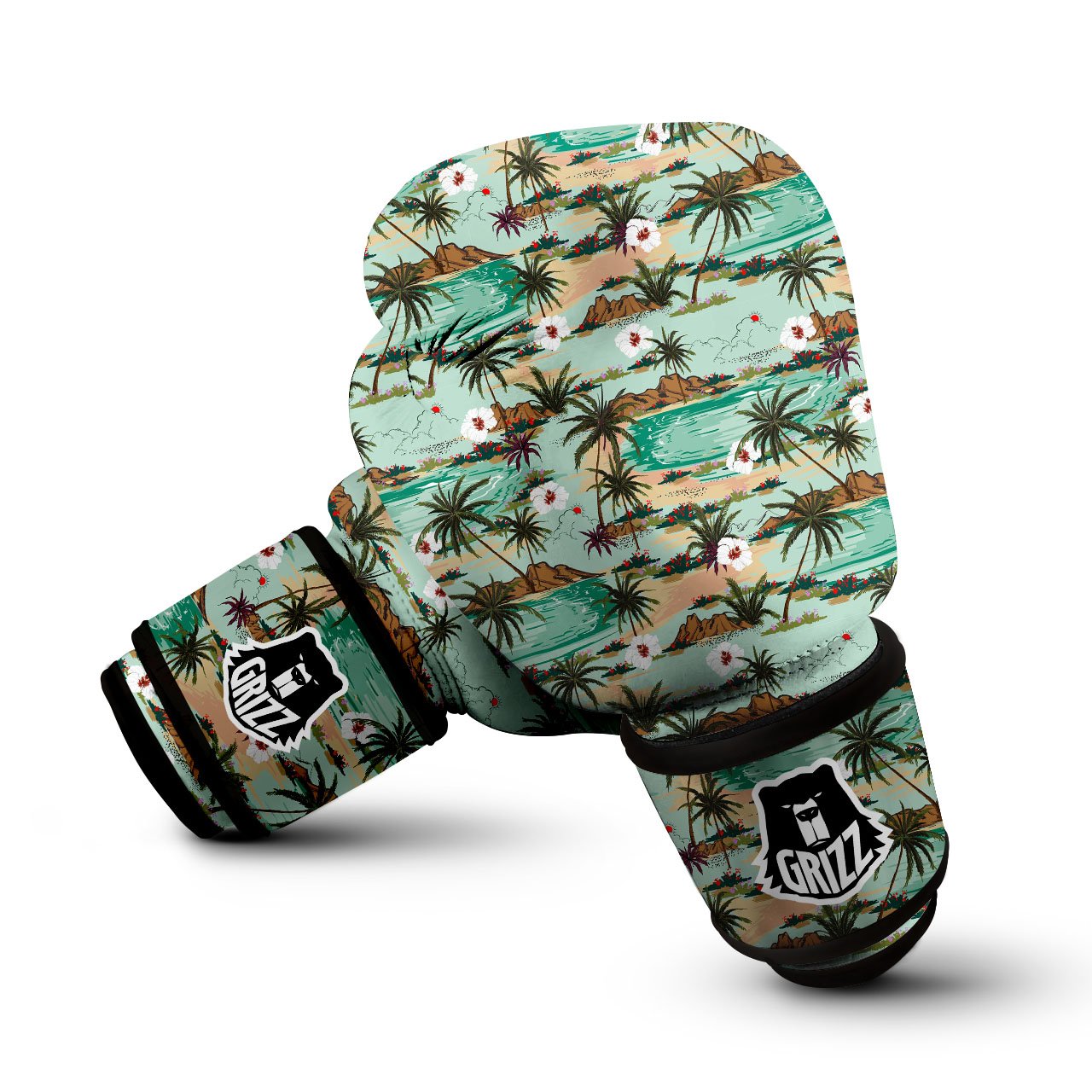 Plam Tree Beach Summer Print Pattern Boxing Gloves-grizzshop