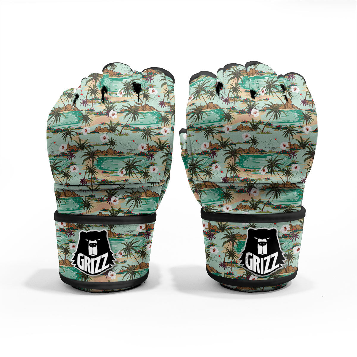 Plam Tree Beach Summer Print Pattern MMA Gloves-grizzshop