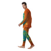 Planet Earth With Burning Fuse Orange Print Men's Pajamas-grizzshop