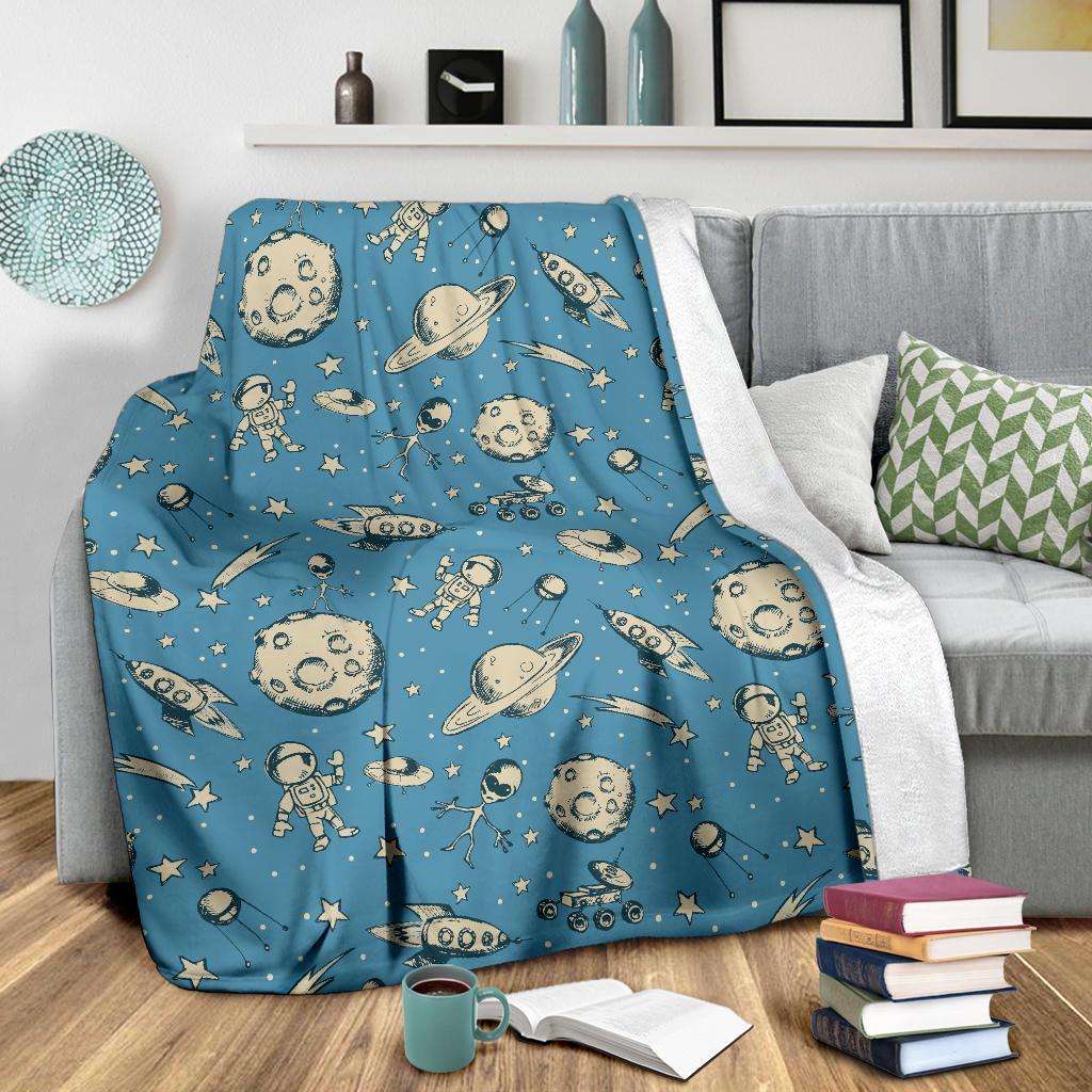 Planet Pattern Print Blanket-grizzshop