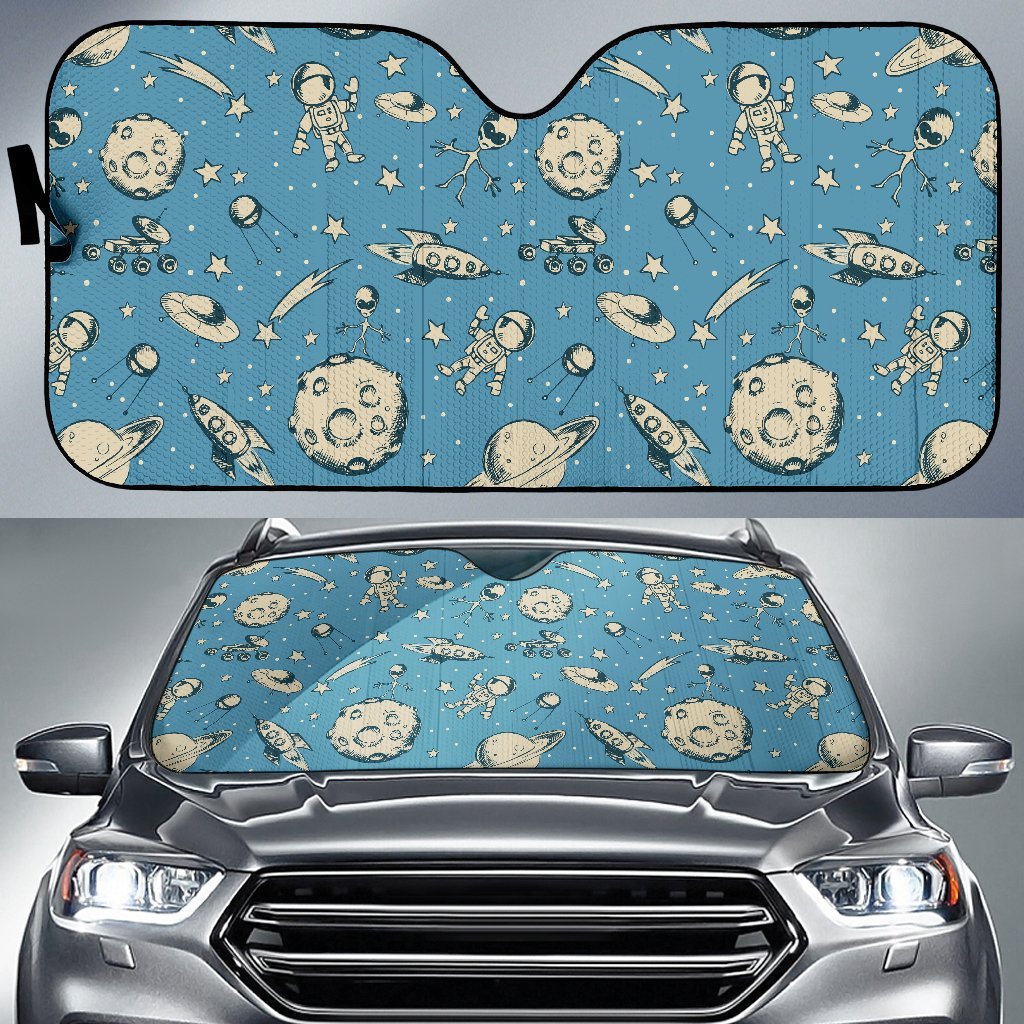 Planet Pattern Print Car Sun Shade-grizzshop