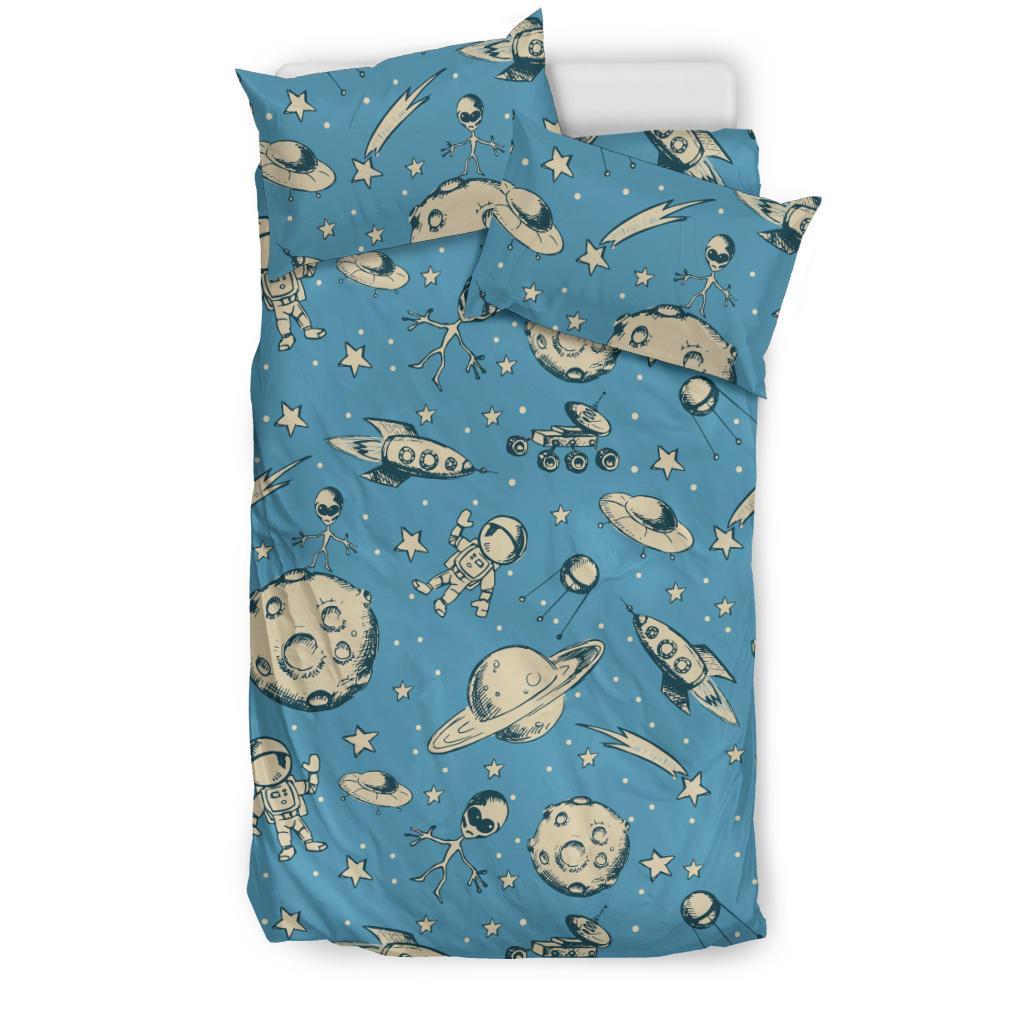 Planet Pattern Print Duvet Cover Bedding Set-grizzshop