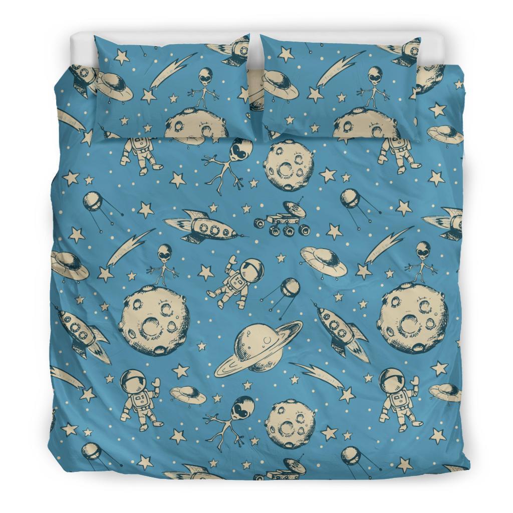 Planet Pattern Print Duvet Cover Bedding Set-grizzshop