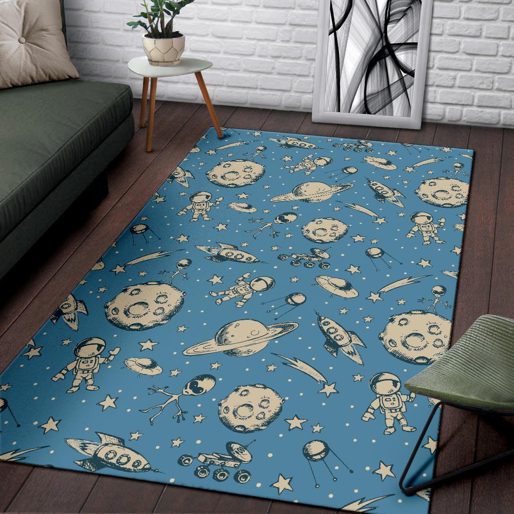 Planet Pattern Print Floor Mat-grizzshop