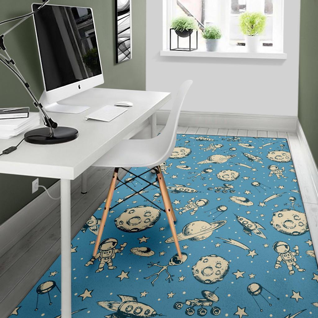 Planet Pattern Print Floor Mat-grizzshop