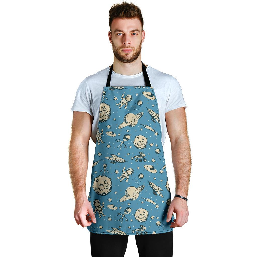 Planet Pattern Print Men's Apron-grizzshop