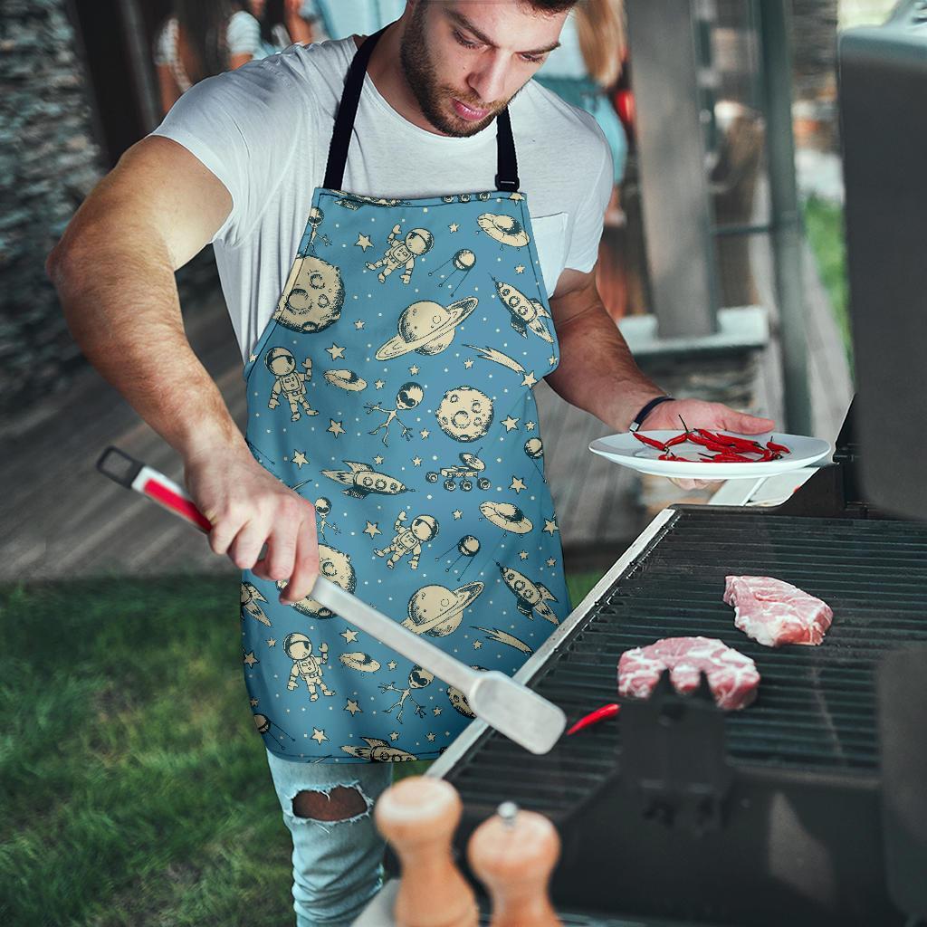 Planet Pattern Print Men's Apron-grizzshop