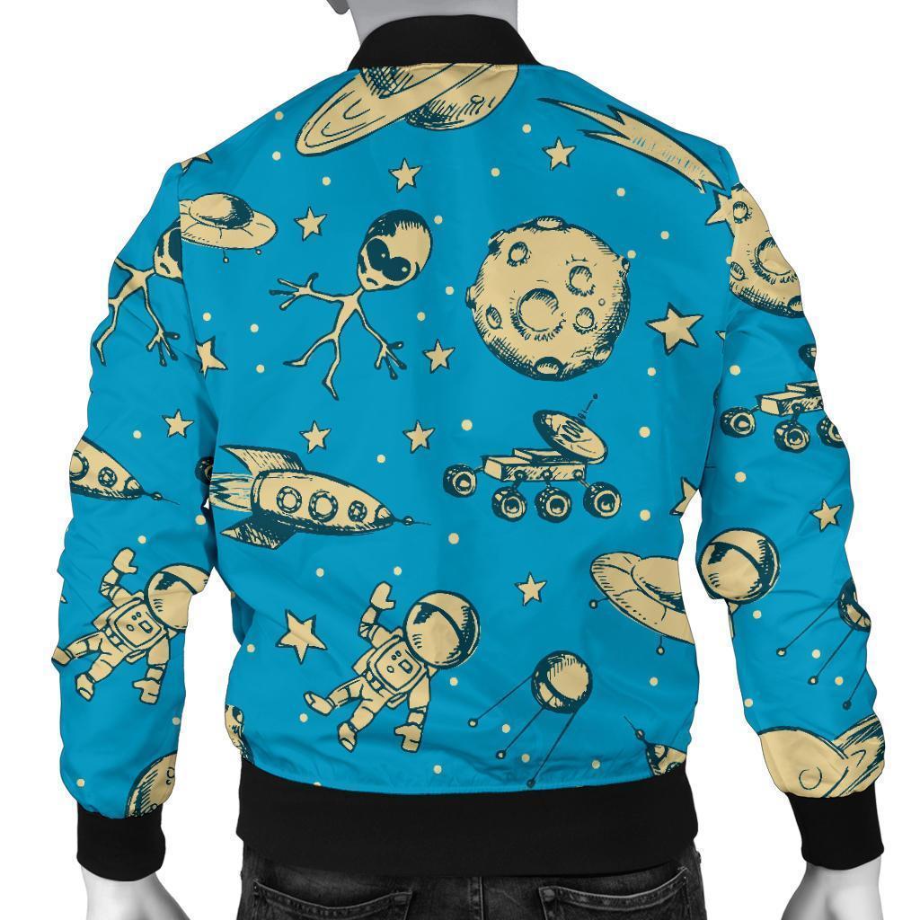 Planet Pattern Print Men's Bomber Jacket-grizzshop