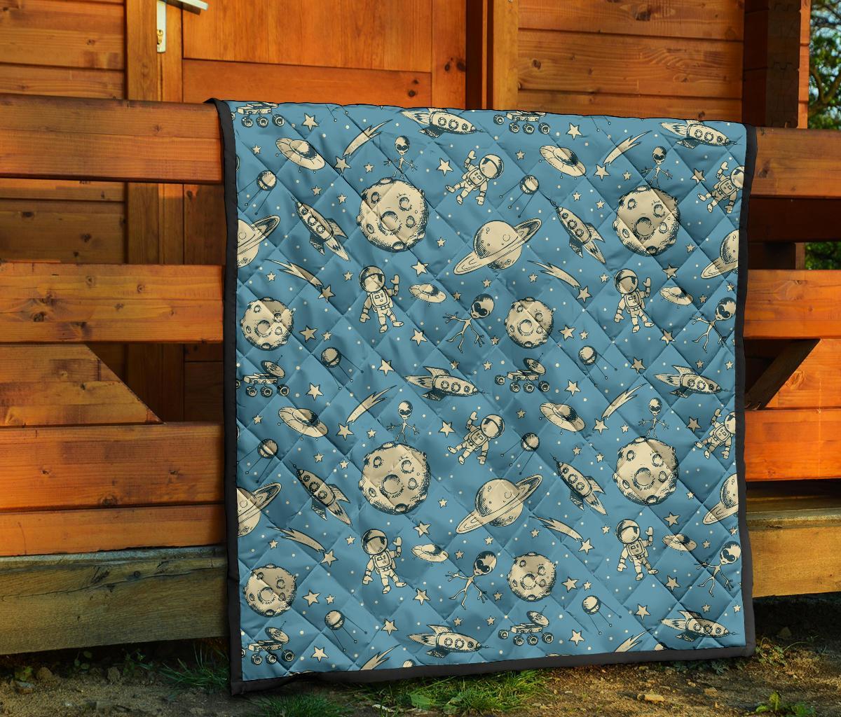 Planet Pattern Print Quilt-grizzshop