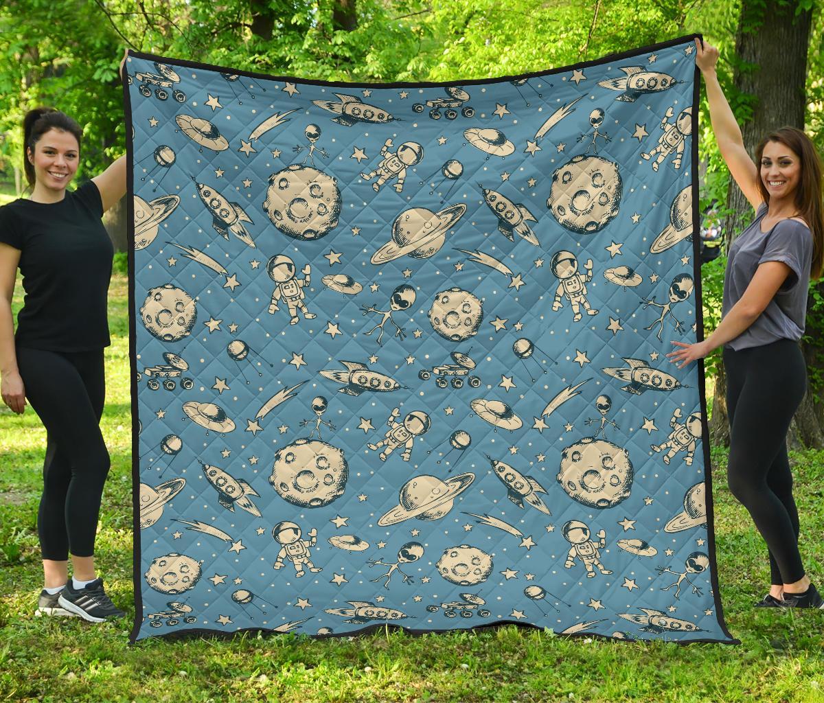 Planet Pattern Print Quilt-grizzshop