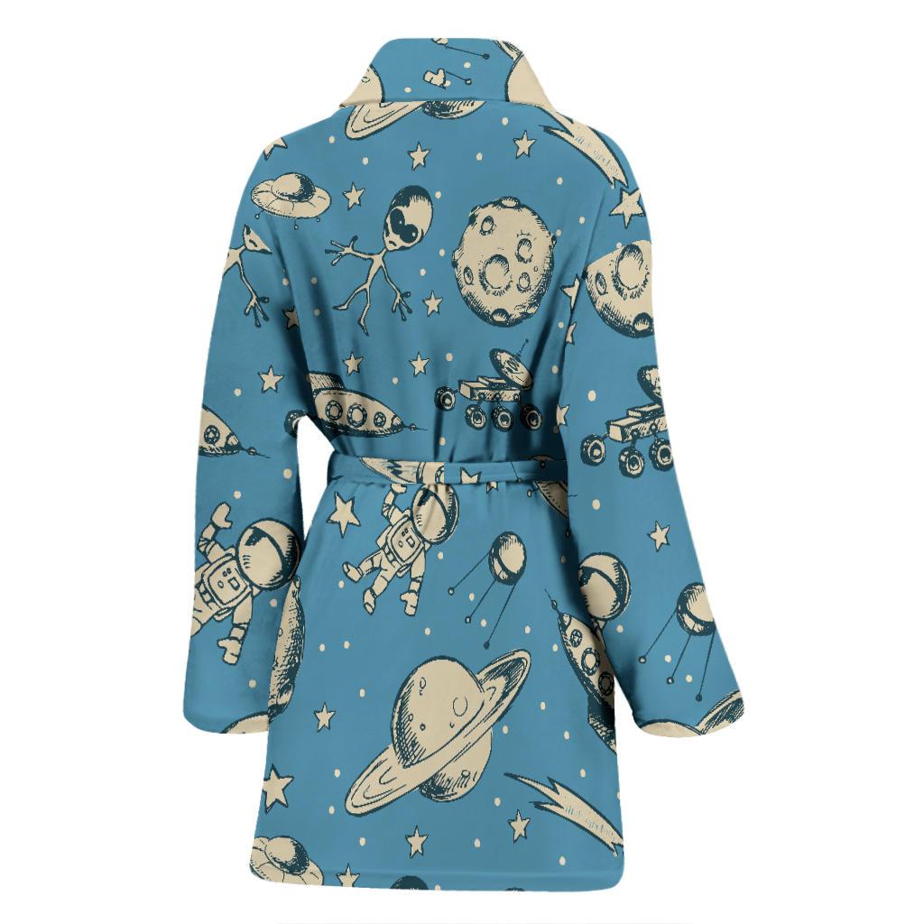 Planet Pattern Print Women Long Robe-grizzshop