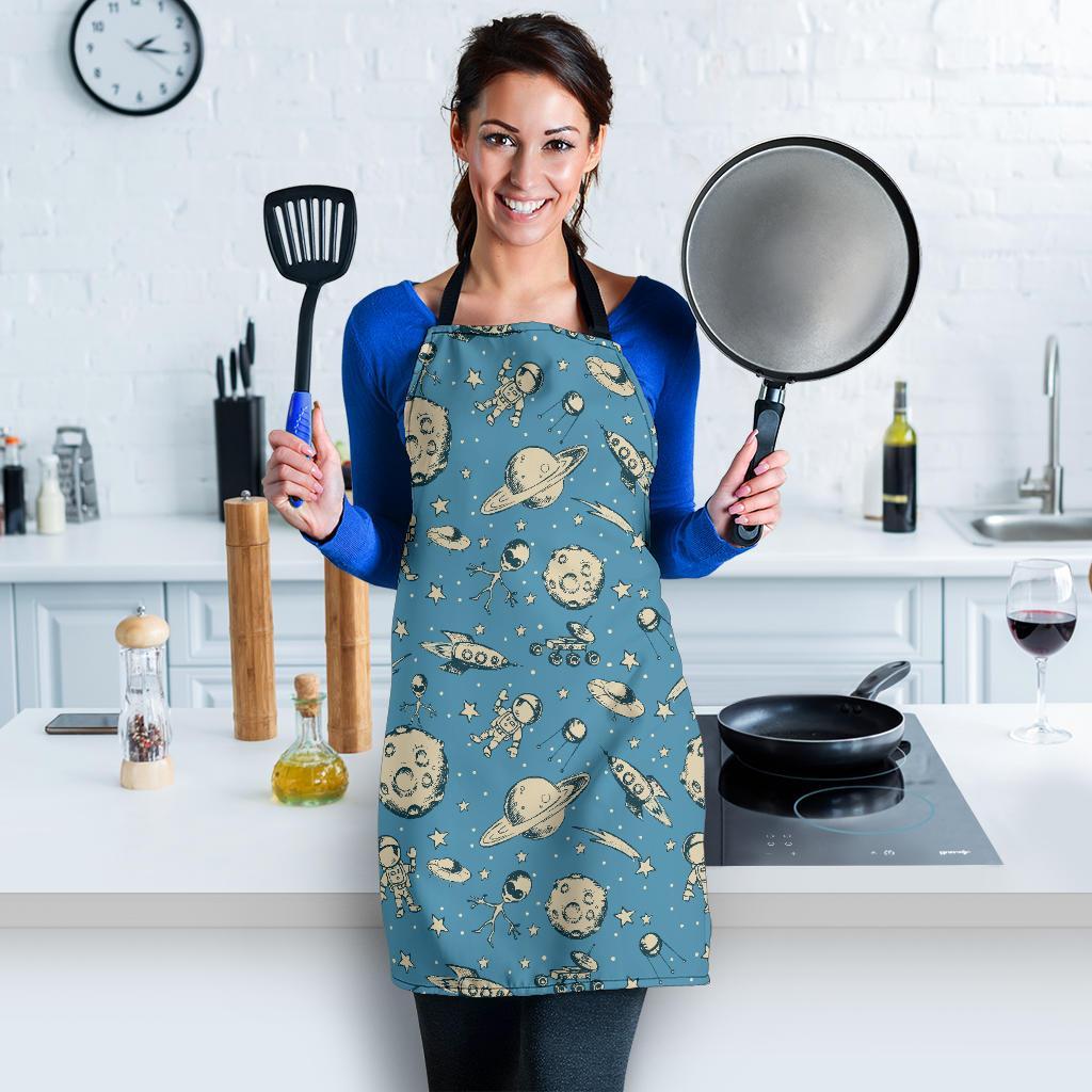 Planet Pattern Print Women's Apron-grizzshop