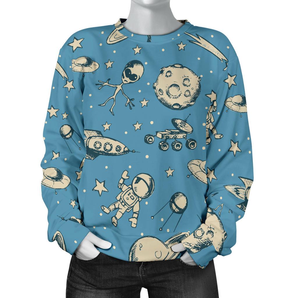 Planet Pattern Print Women's Sweatshirt-grizzshop