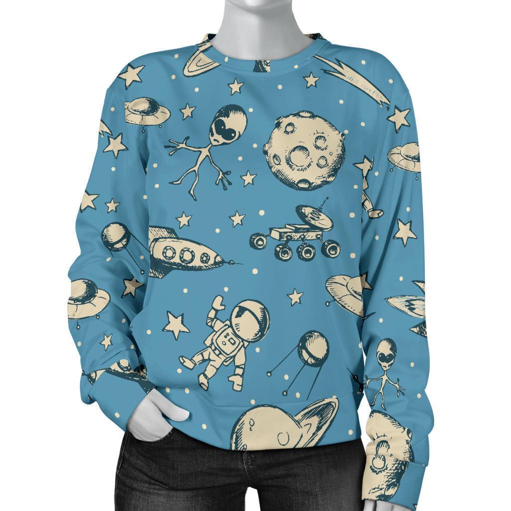 Planet Pattern Print Women's Sweatshirt-grizzshop