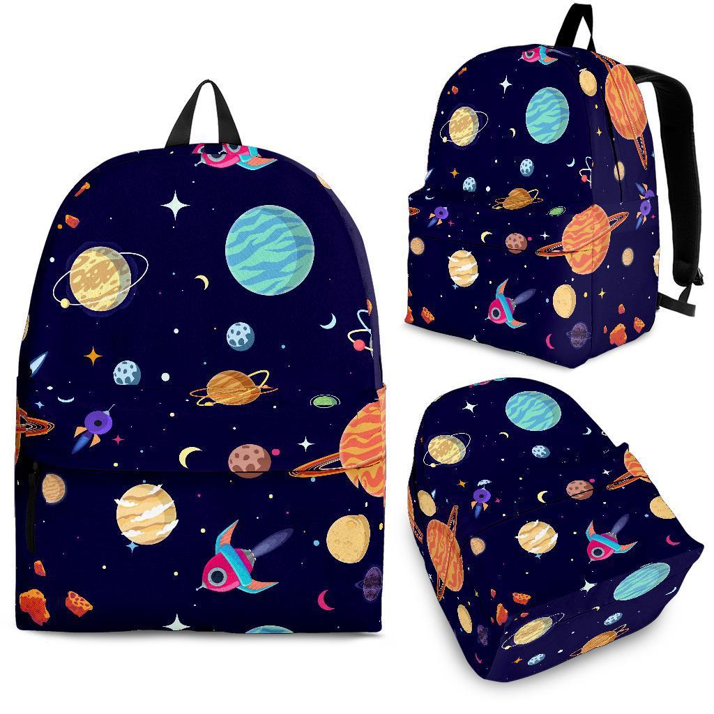 Planet Print Pattern Backpack-grizzshop