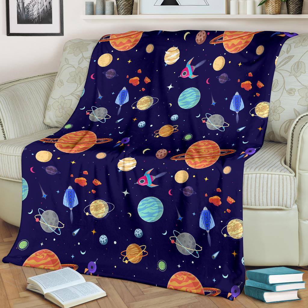 Planet Print Pattern Blanket-grizzshop