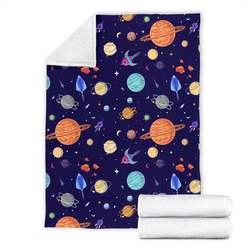 Planet Print Pattern Blanket-grizzshop