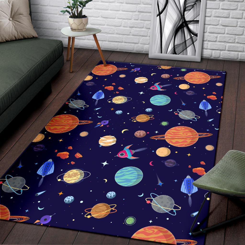 Planet Print Pattern Floor Mat-grizzshop
