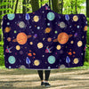 Planet Print Pattern Hooded Blanket-grizzshop