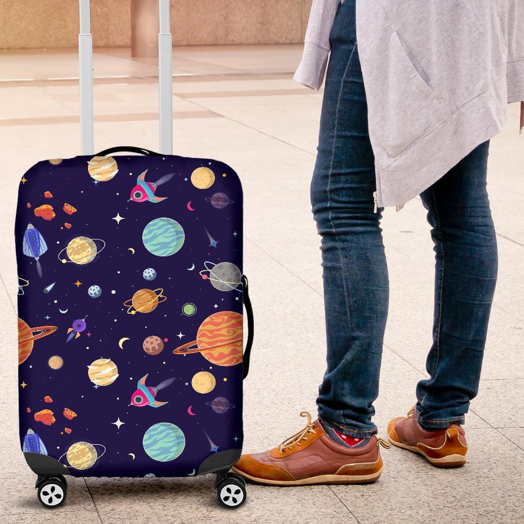 Planet Print Pattern Luggage Cover Protector-grizzshop