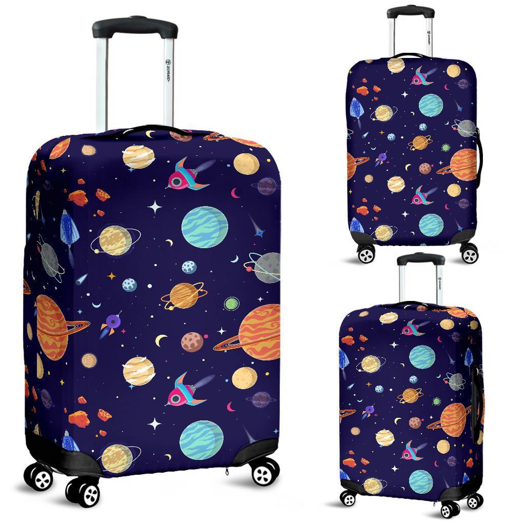 Planet Print Pattern Luggage Cover Protector-grizzshop