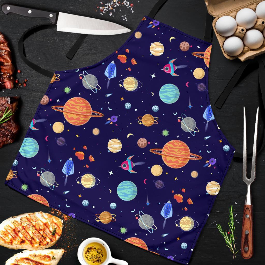 Planet Print Pattern Men's Apron-grizzshop