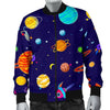 Planet Print Pattern Men's Bomber Jacket-grizzshop