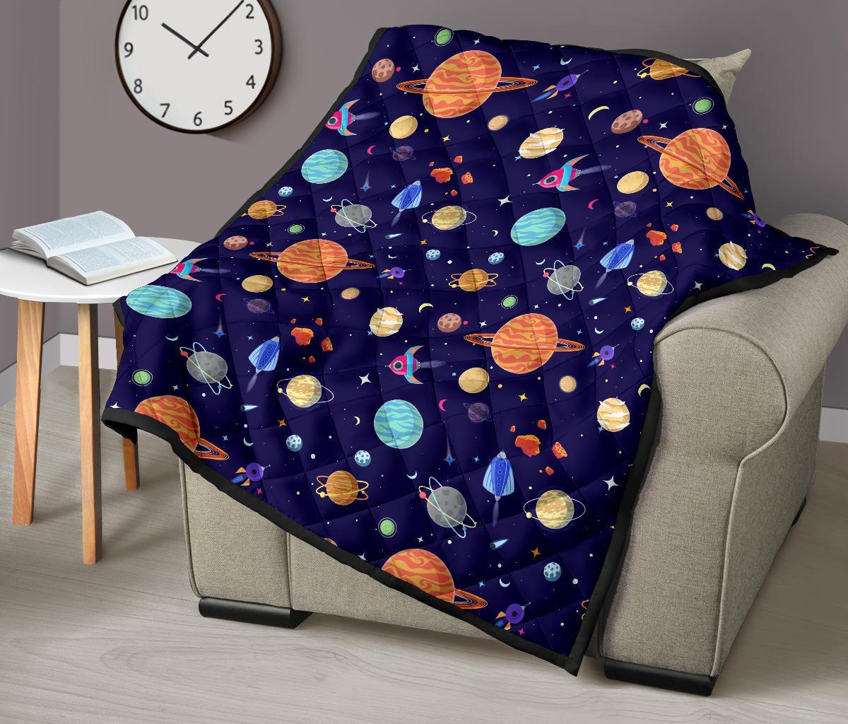 Planet Print Pattern Quilt-grizzshop