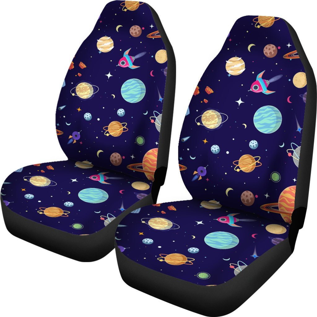 Planet Print Pattern Universal Fit Car Seat Covers-grizzshop