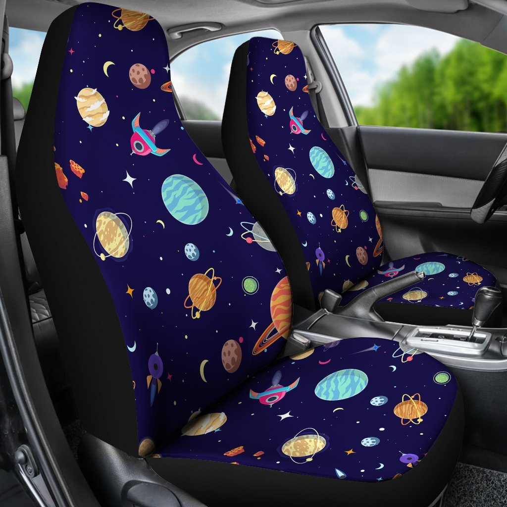 Planet Print Pattern Universal Fit Car Seat Covers-grizzshop