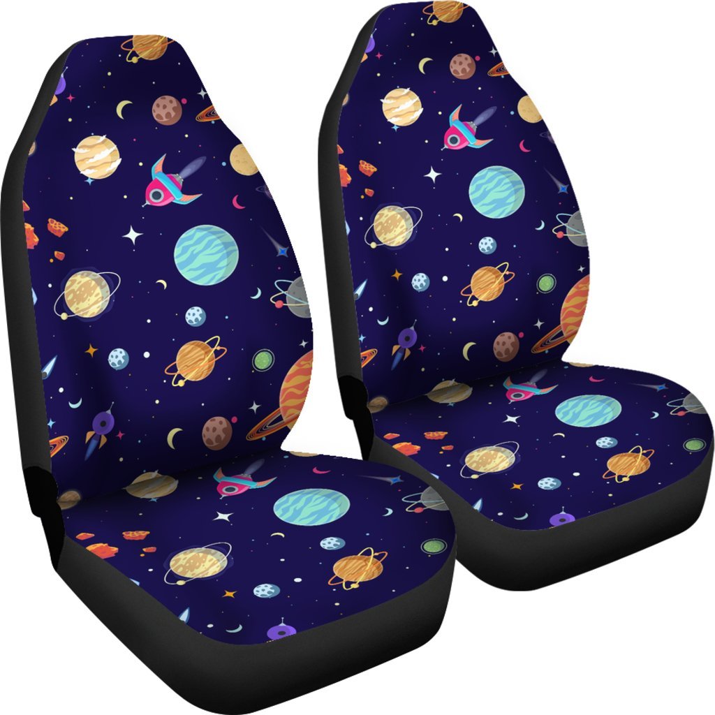 Planet Print Pattern Universal Fit Car Seat Covers-grizzshop